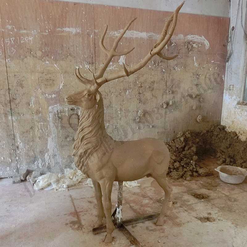 銅鹿泥模，麋鹿泥模，青銅鹿雕塑，銅鹿擺件4.jpg